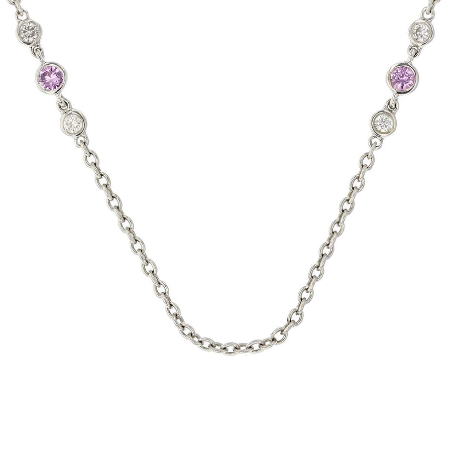 Diamond and Pink Sapphire Necklace