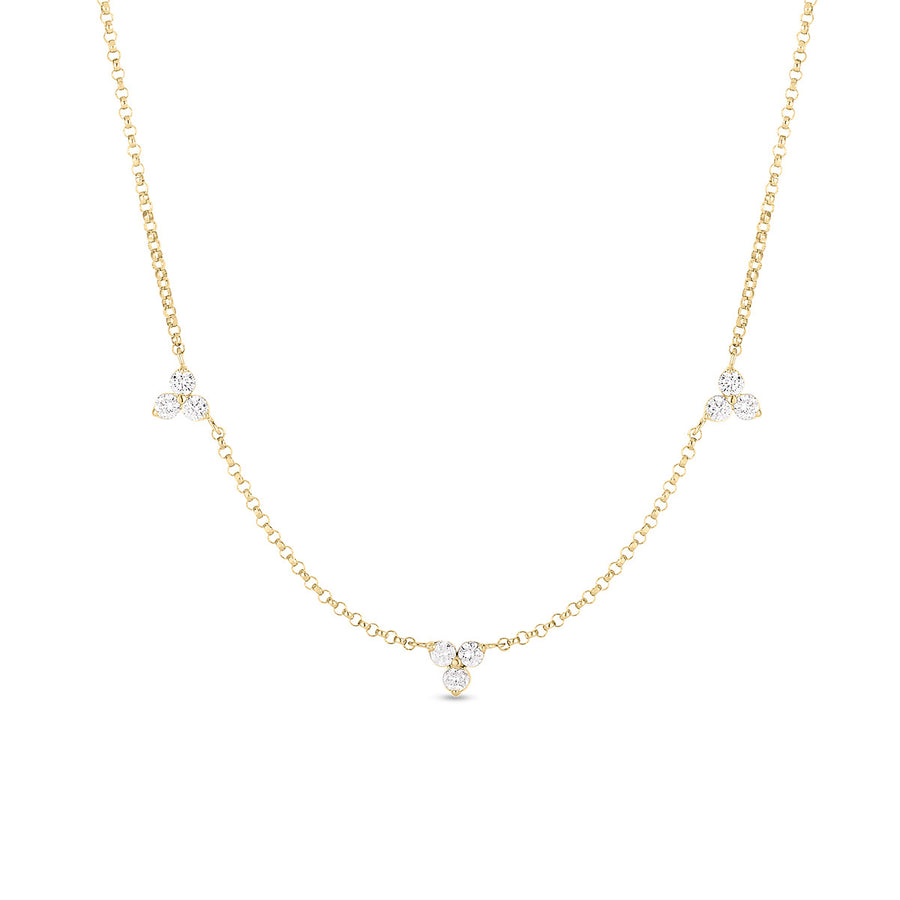 18K Three Station Diamond Necklace