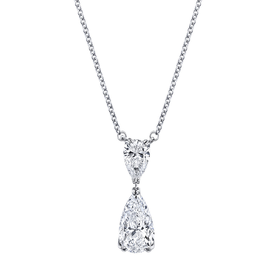 Pear Shape Diamond Drop Pendant Necklace