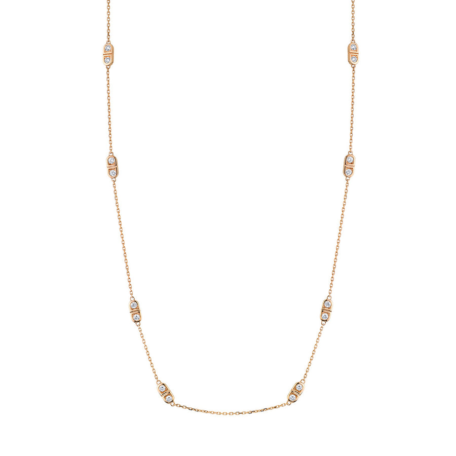 Scallop Silhouette Diamond Station Necklace