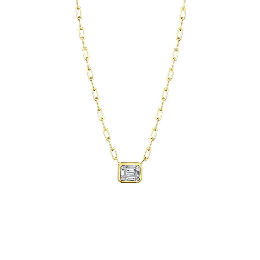 Emerald-cut Diamond Illusion Necklace