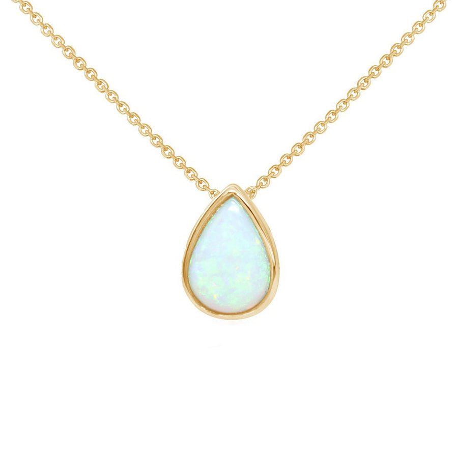 14K Yellow Gold Australian Opal Necklace