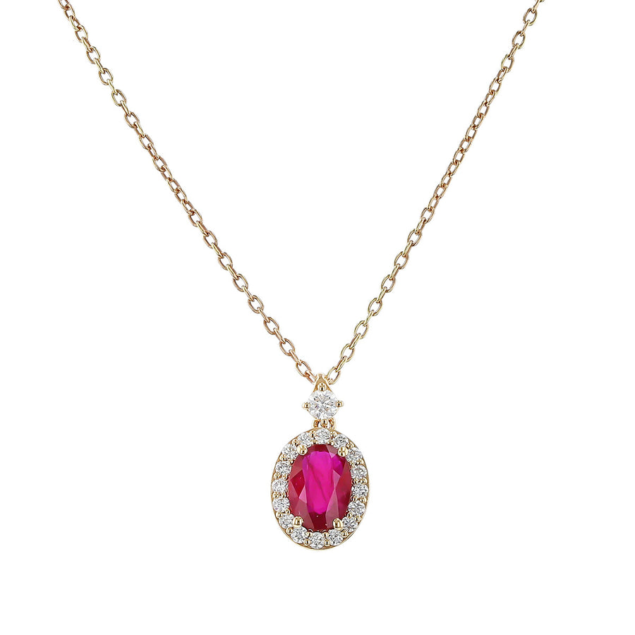 Necklace with Ruby and Diamonds