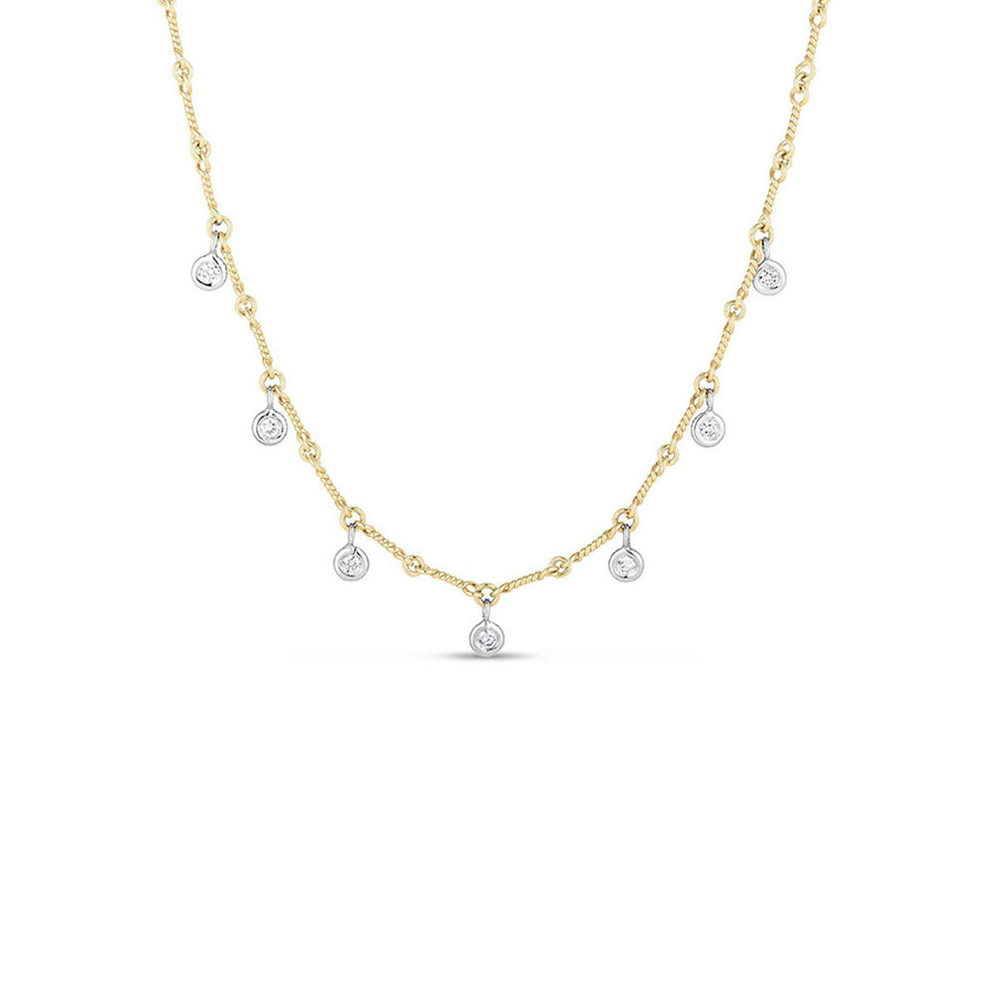 Dogbone 18K Yellow Gold Diamond Necklace