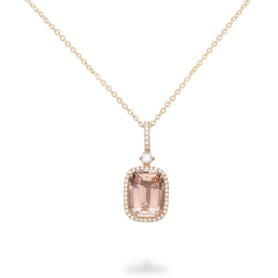 Necklace with Morganite and Diamonds
