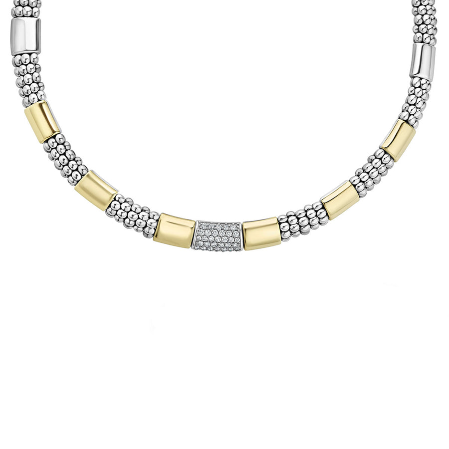 Gold Station Diamond Necklace