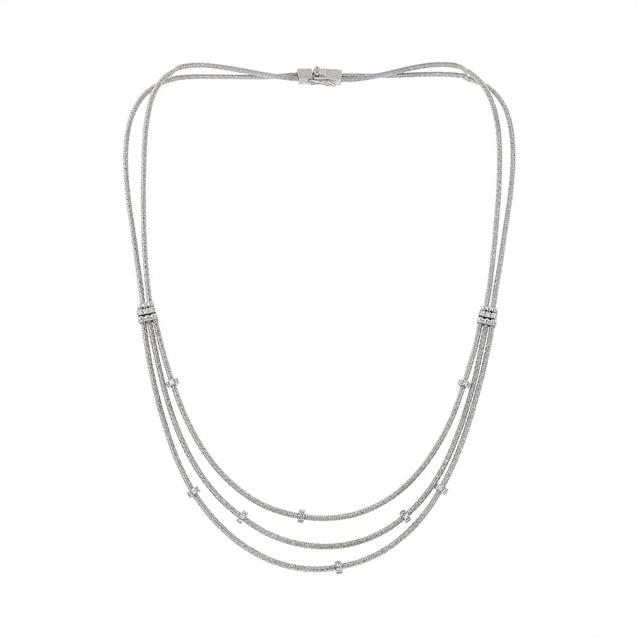 Three Wires Necklace with Diamonds