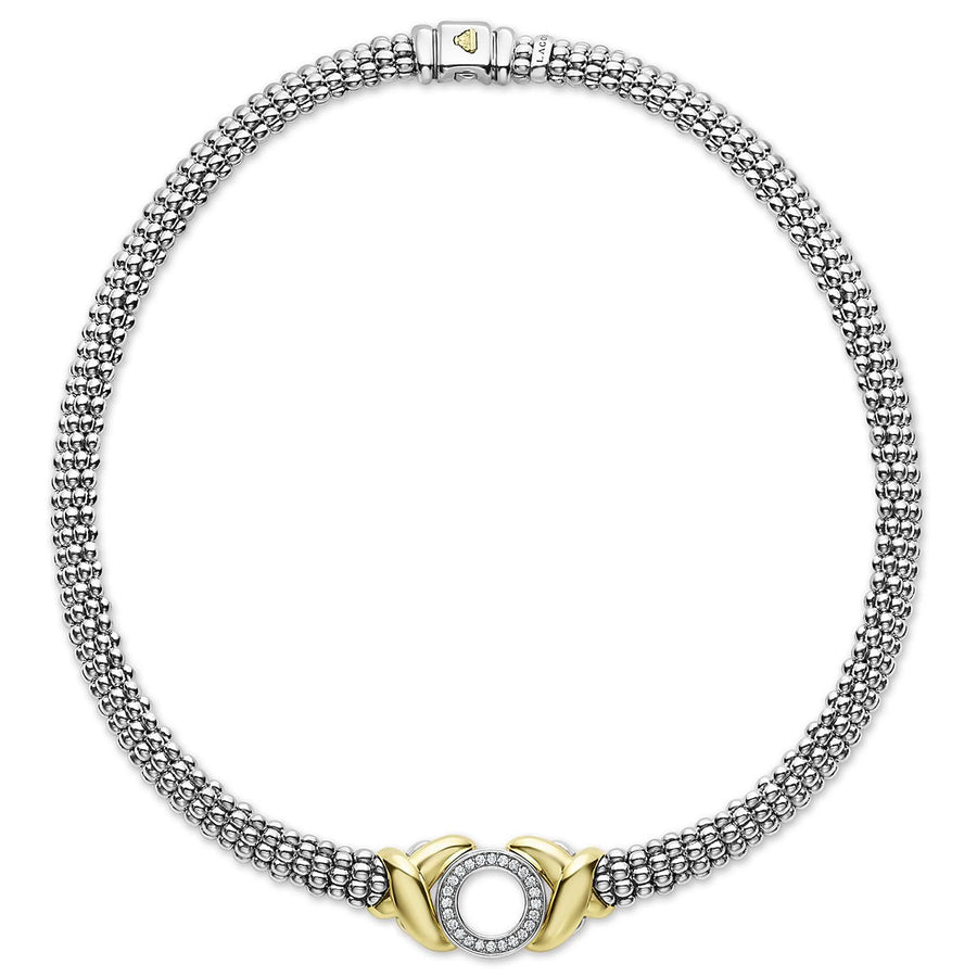 18K Gold XO Diamond Necklace