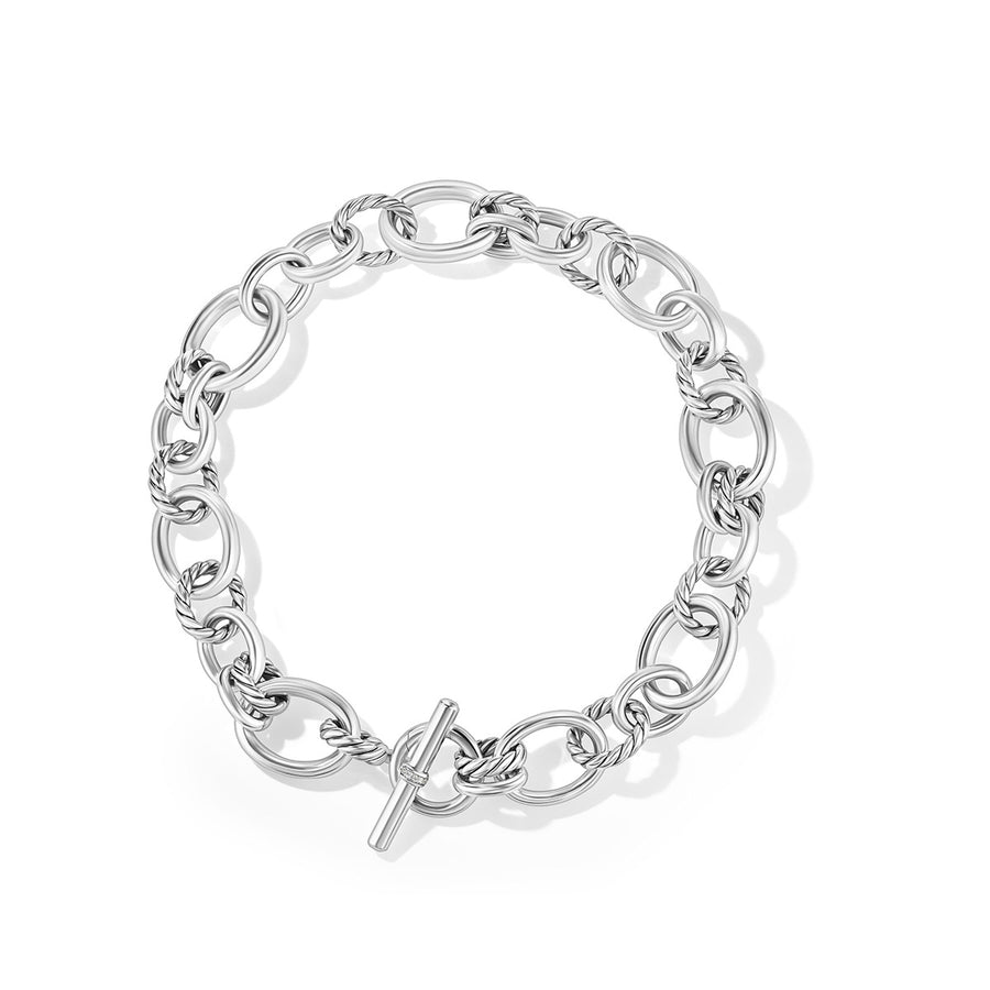 DY Mercer Necklace in Sterling Silver with Pave Diamonds