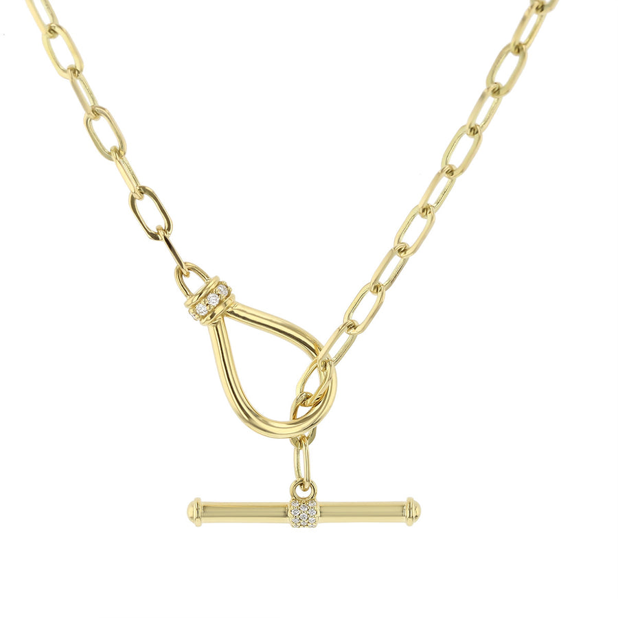 18-Inch Link Diamond Toggle Necklace