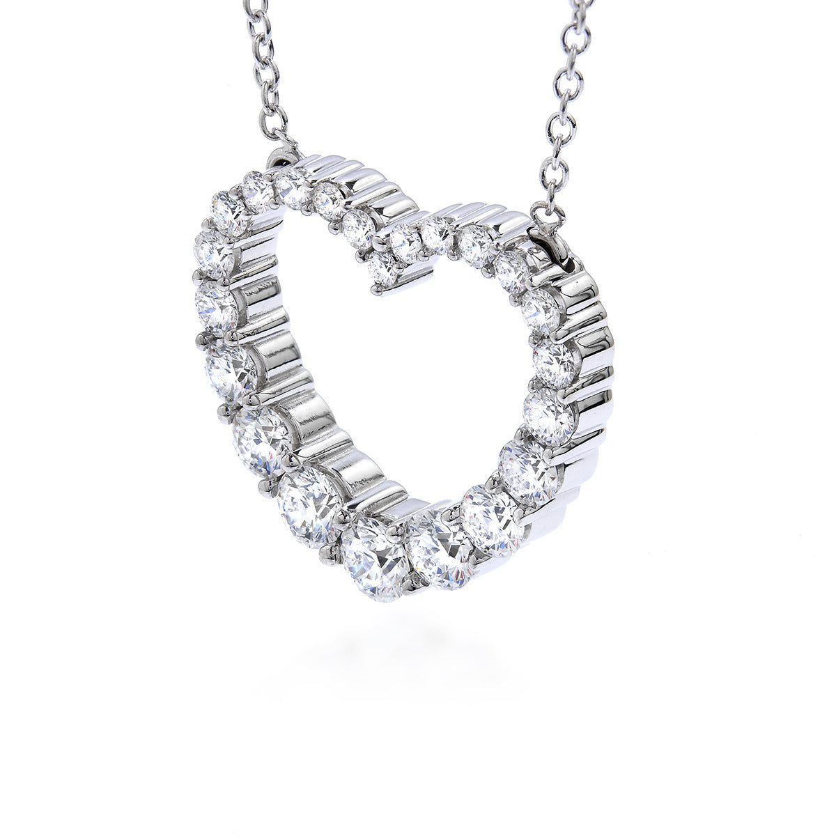 Whimsical Graduated Heart Diamond Pendant Necklace | Schwarzschild Jewelers