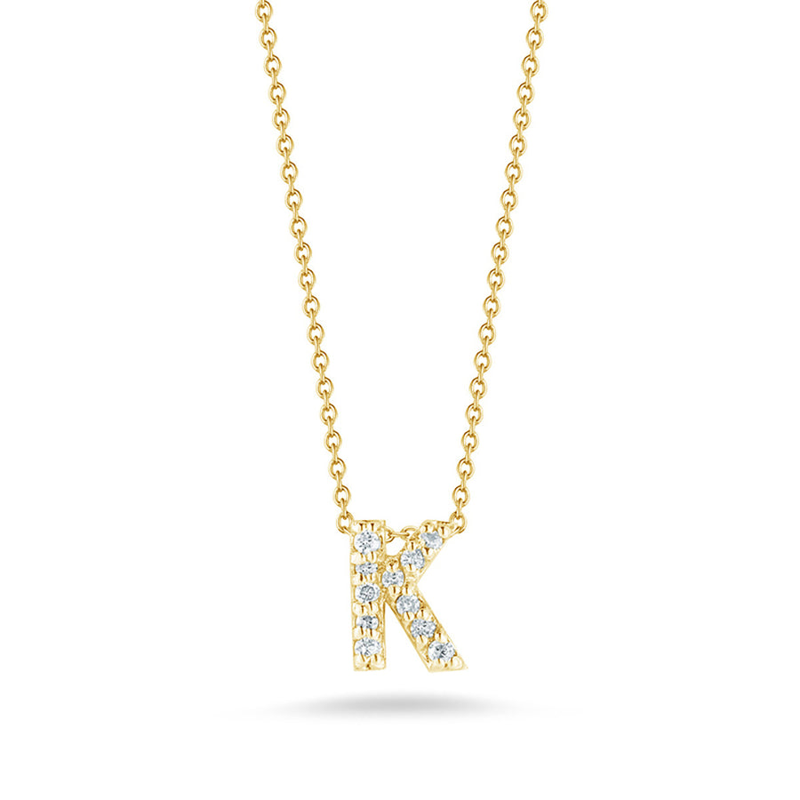 Love Letter Diamond Initial K Necklace in Yellow Gold