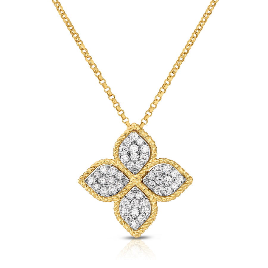 Large Princess Flower Diamond Pendant