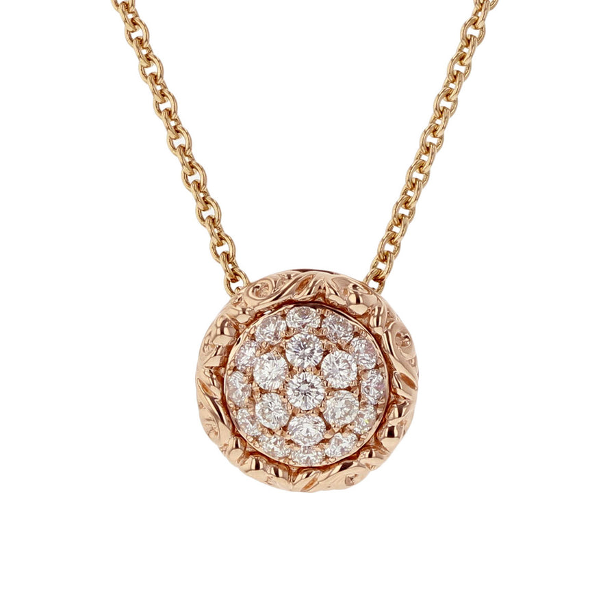 Diamond Cluster Pendant in 18K Rose Gold