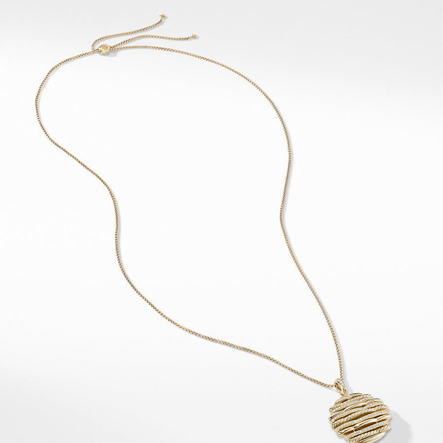 Tides Pendant Necklace in 18K Yellow Gold with Diamonds