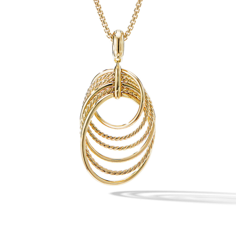 DY Origami Pendant Necklace in 18K Yellow Gold with Pave Diamonds