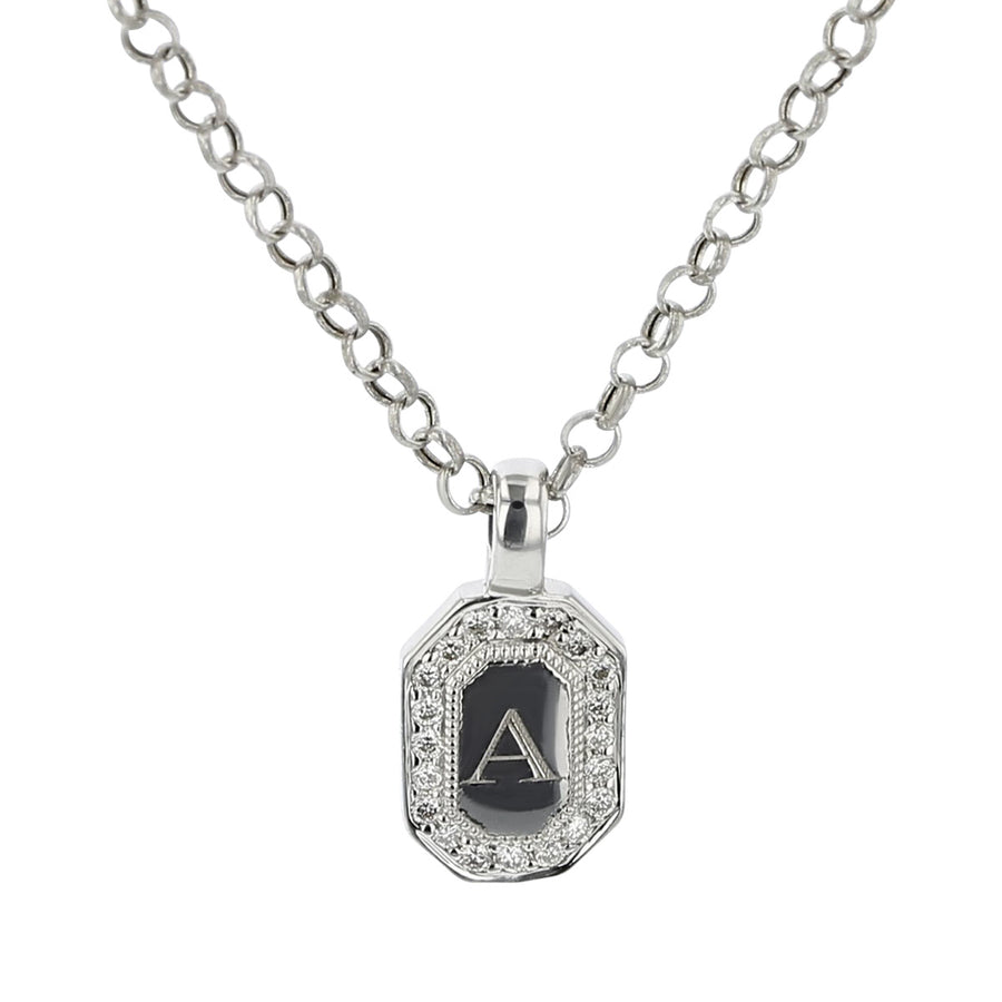 The P.S. Tag Charm with Diamonds and Rolo Chain