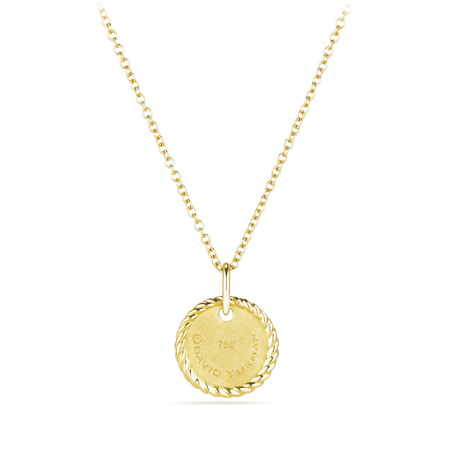 Initial Charm Necklace with Diamonds in Gold on Chain