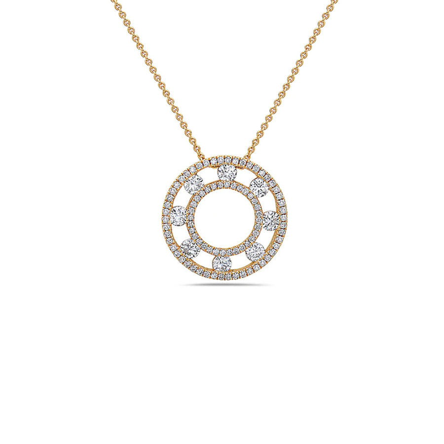 Diamond Air Circle Pendant Necklace