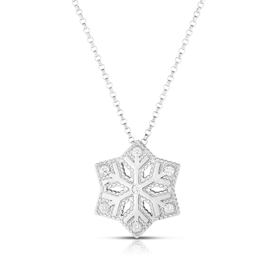 18k W Princess Snowflake Charm with Diamond Accent