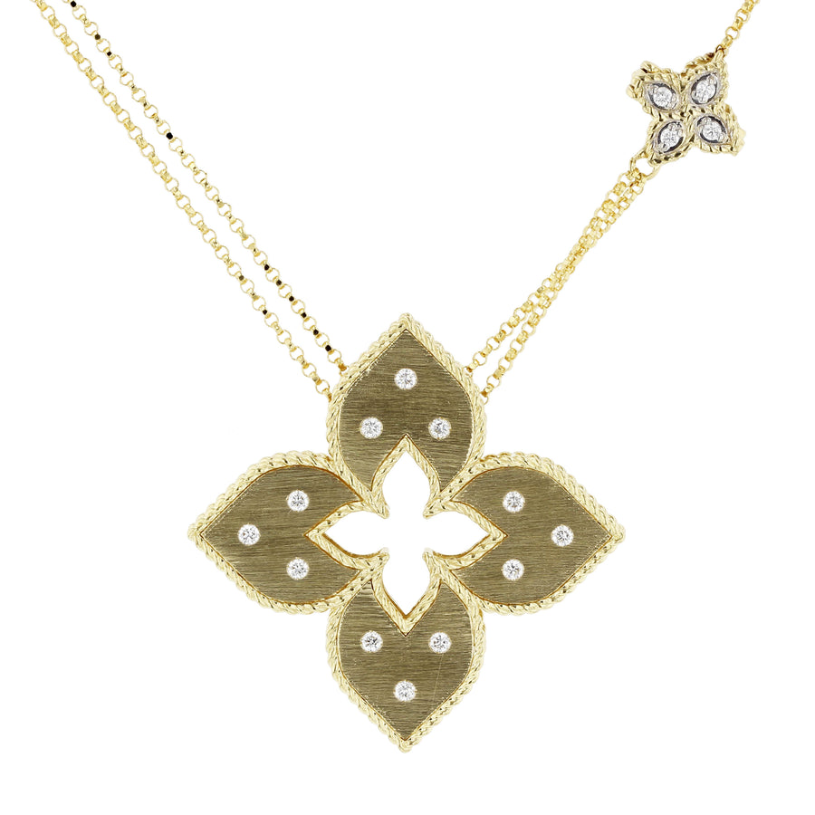 Yellow and White Gold Diamond Venetian Princess Necklace