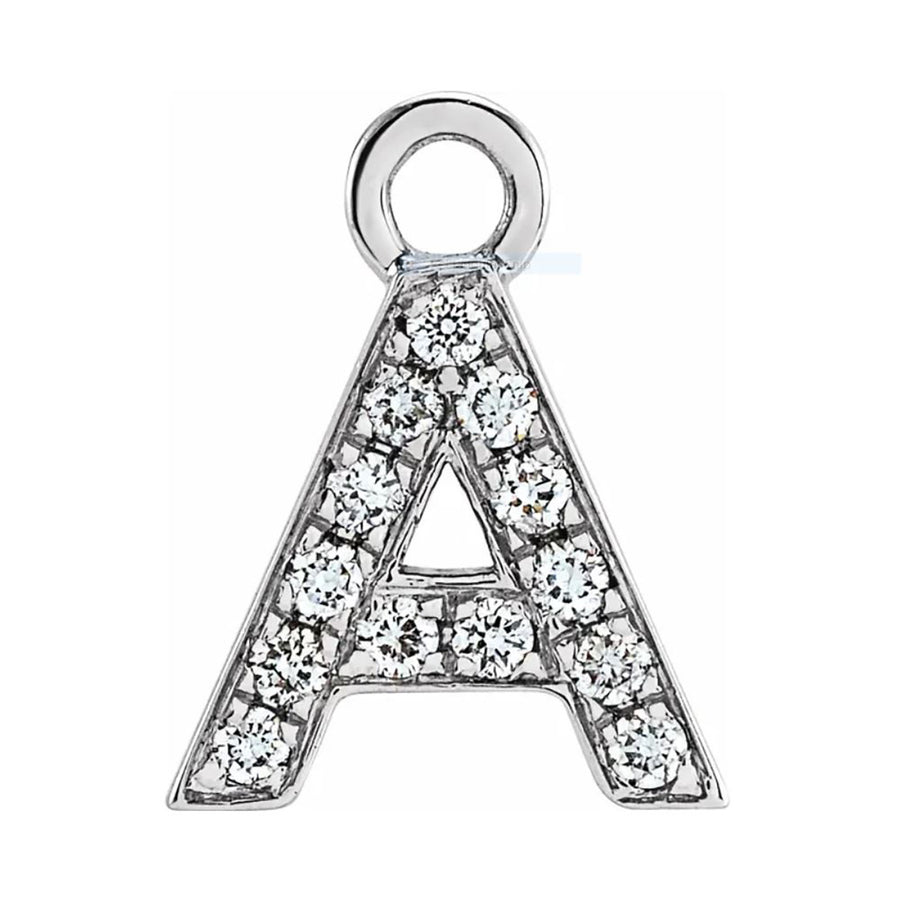 14K White .05 CTW Diamond Initial A Dangle