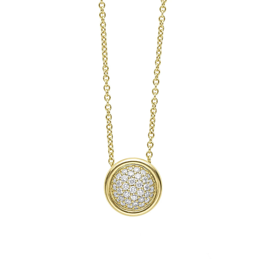 18K Gold Diamond Circle Pendant Necklace