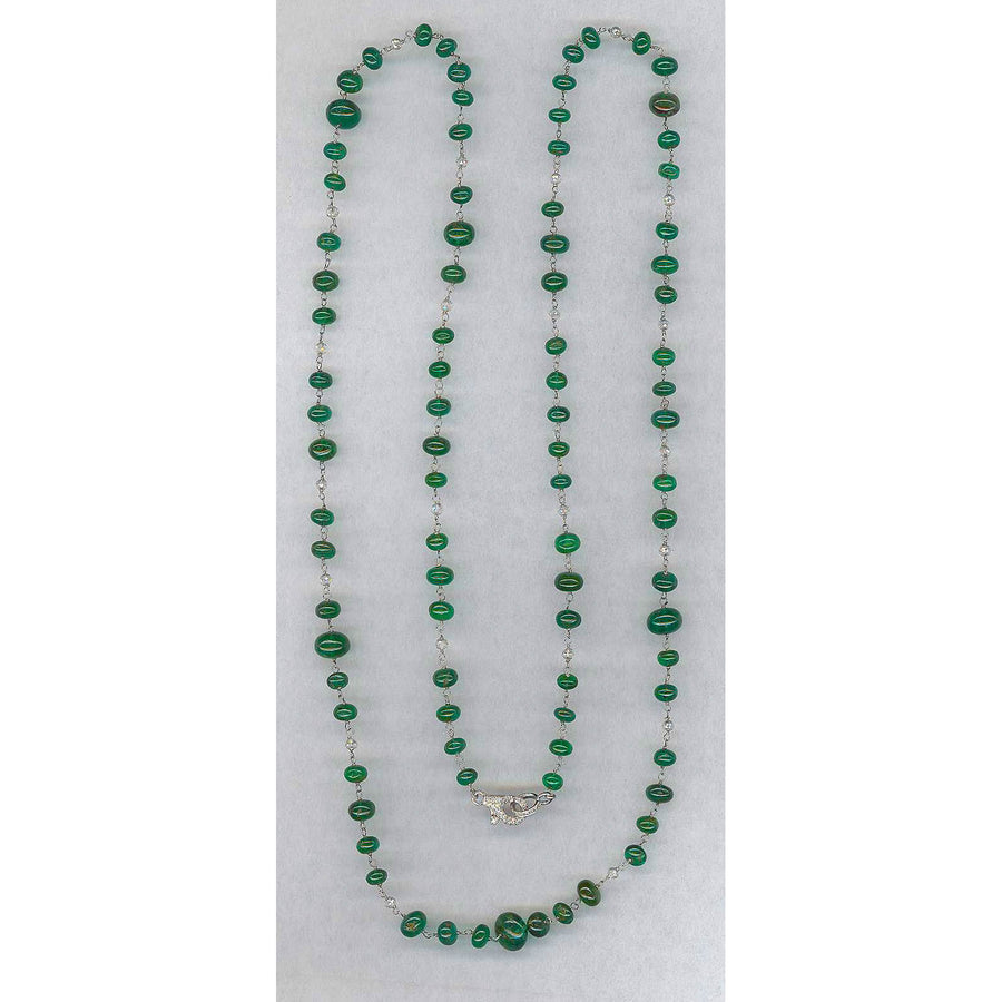 Platinum Emerald & Diamond Necklace