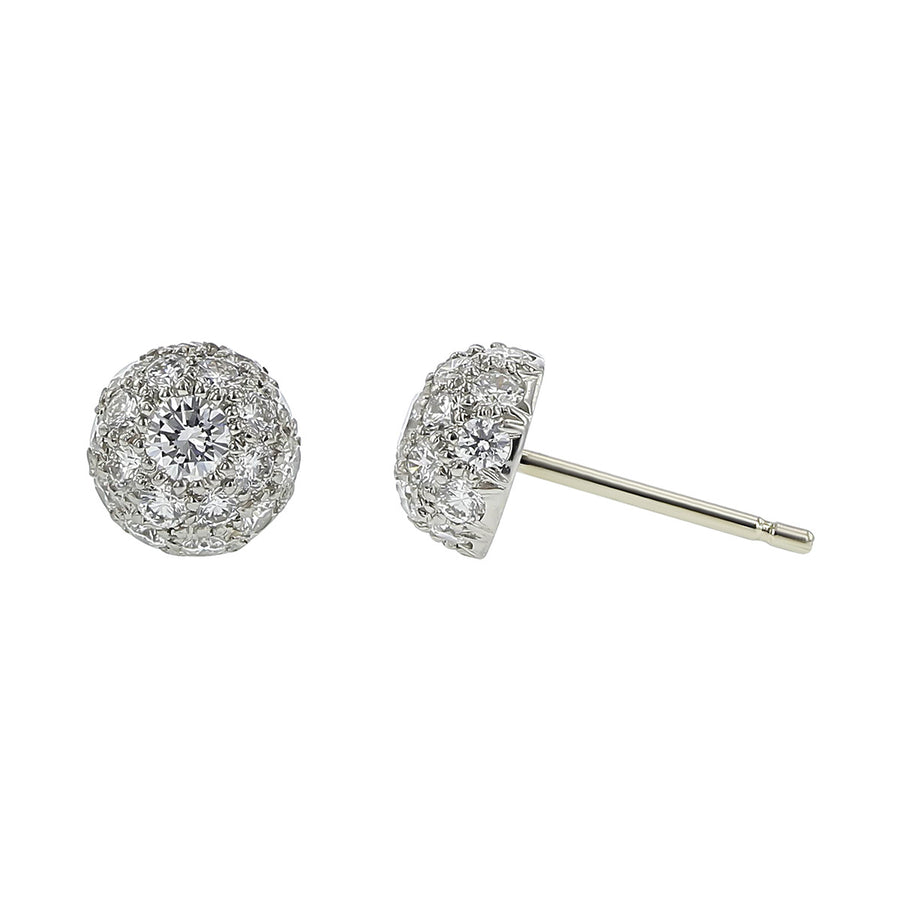 Platinum 1.00-Carat Diamond Halo Stud Earrings
