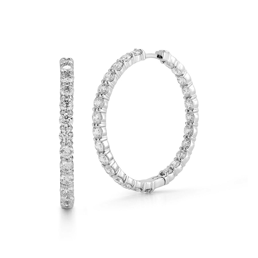 Large Inside Outside Diamond Hoop Earrings