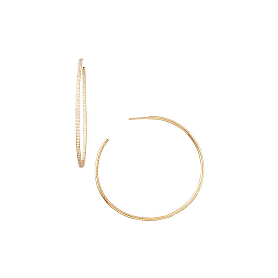 XXLarge Inside Outside Diamond Hoop Earrings