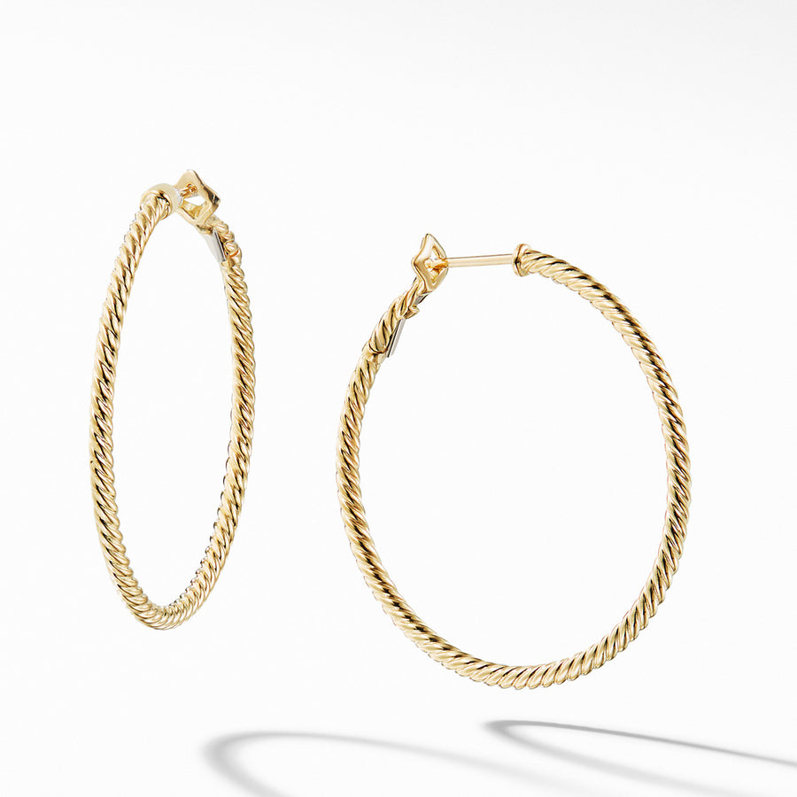 Cable Classics  Hoop Earrings in Gold