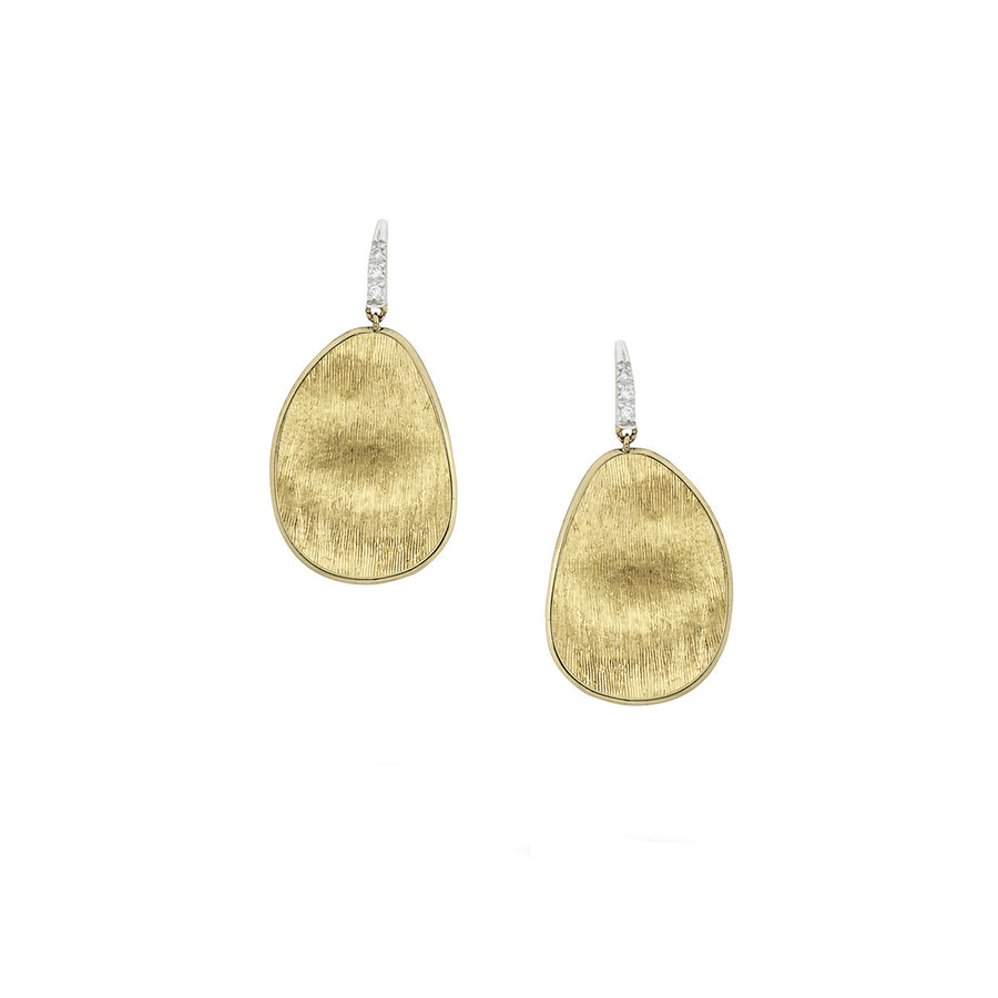 18K Yellow Gold and Diamond Small Drop Earrings