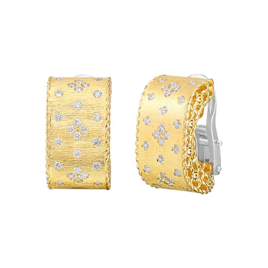 18K Yellow Gold Princess Diamond Earrings