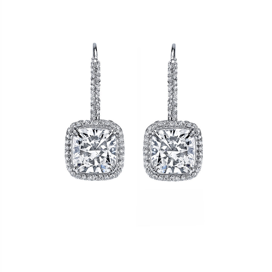 Arabesque Cushion-cut Diamond Drop Earrings