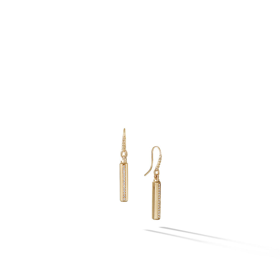 Lexington Drop Earrings in 18K Yellow Gold with Pave Diamond