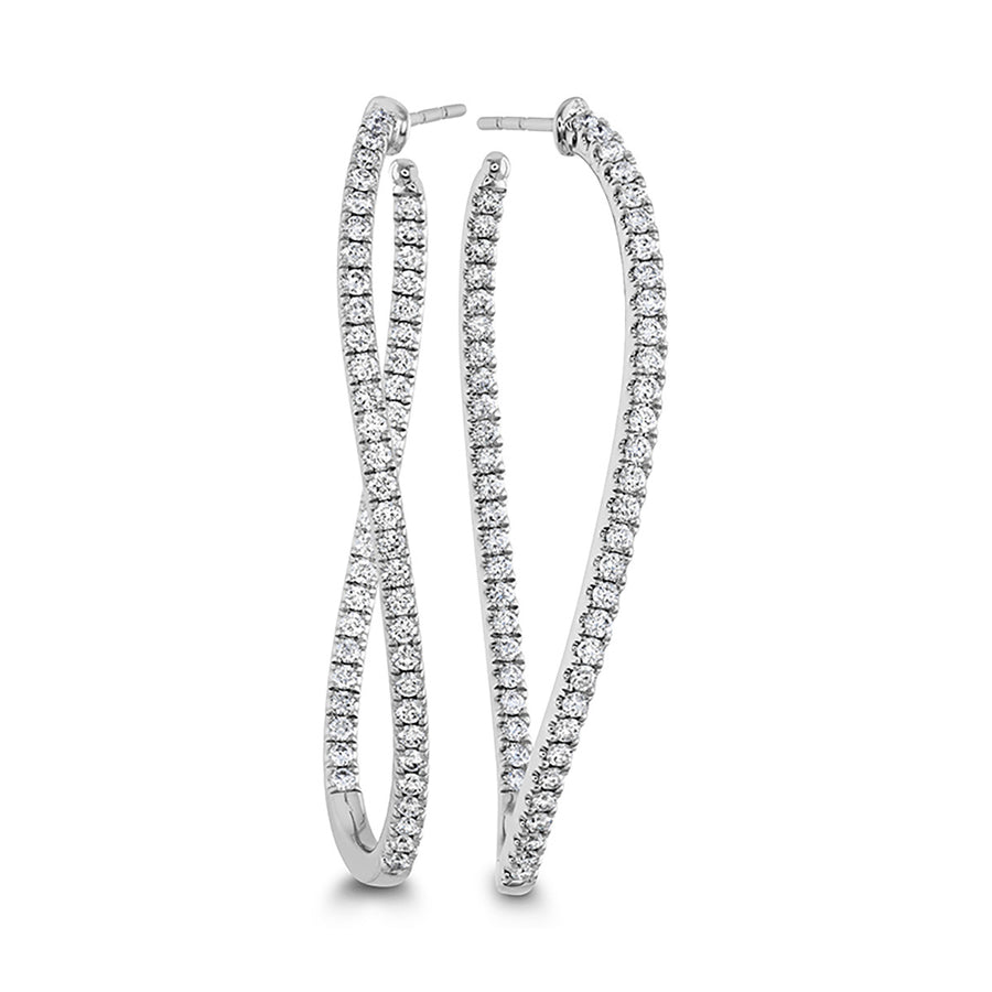 Shared Prong Twist Hoops
