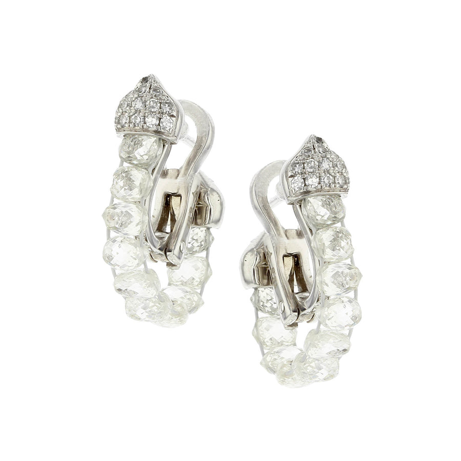 Briolette Diamond Loop Earrings