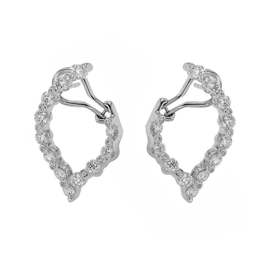Diamond Wishbone Classic Hoop Earrings