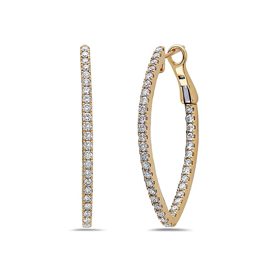 Diamond V Hoop Earrings