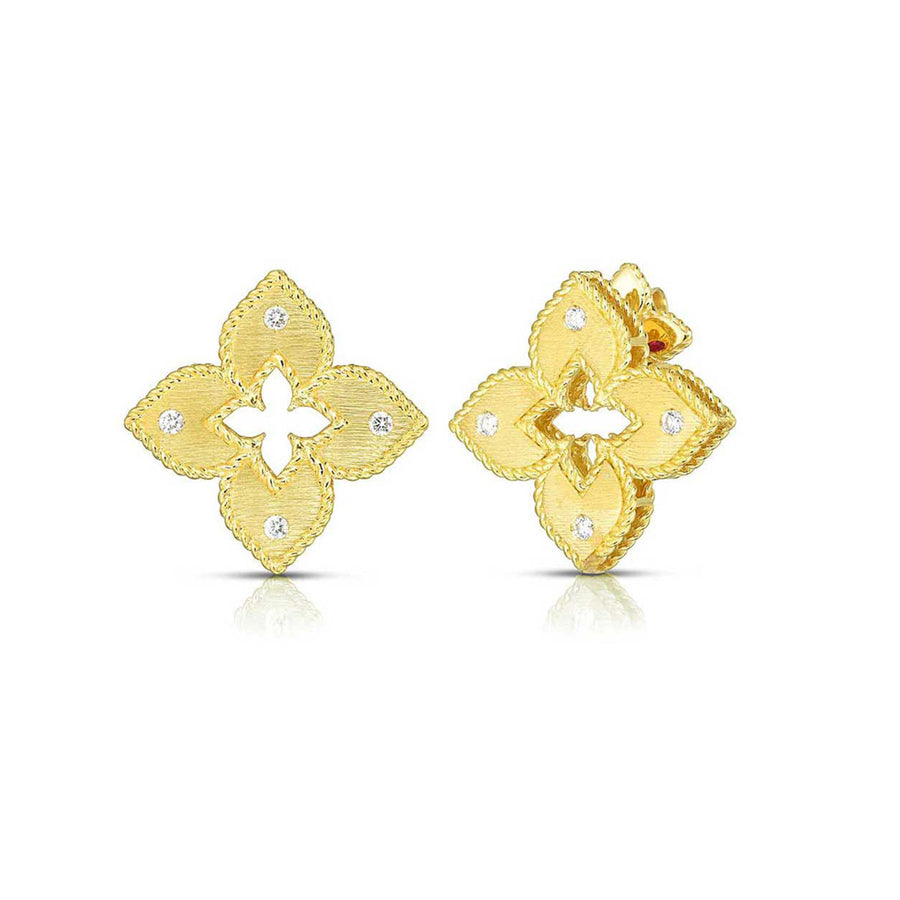 18K Petite Venetian Earrings with Diamonds