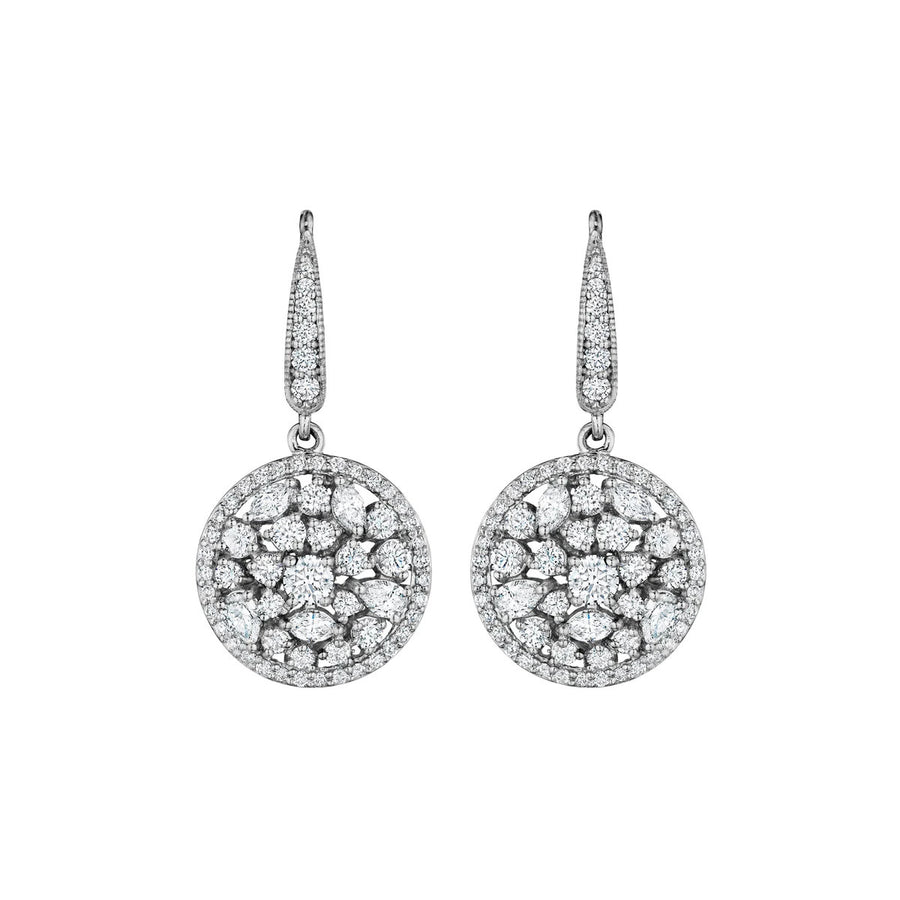 Round Stardust Cluster Earrings