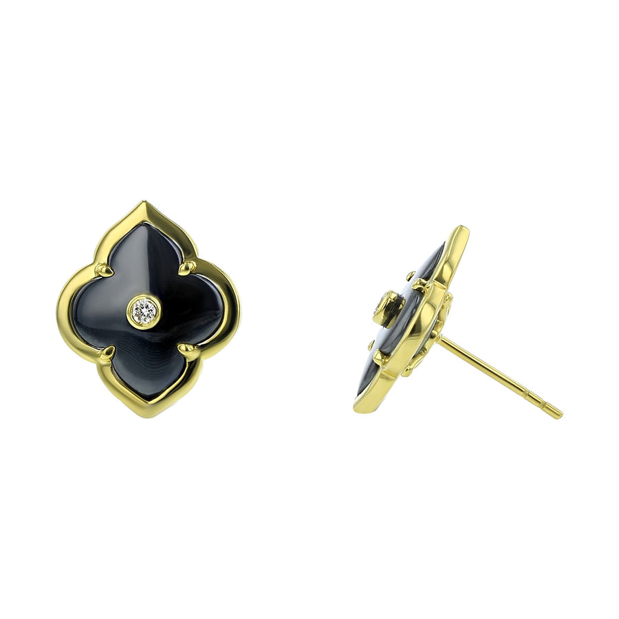 Gold and Diamond Les Fleurs Stud Earrings