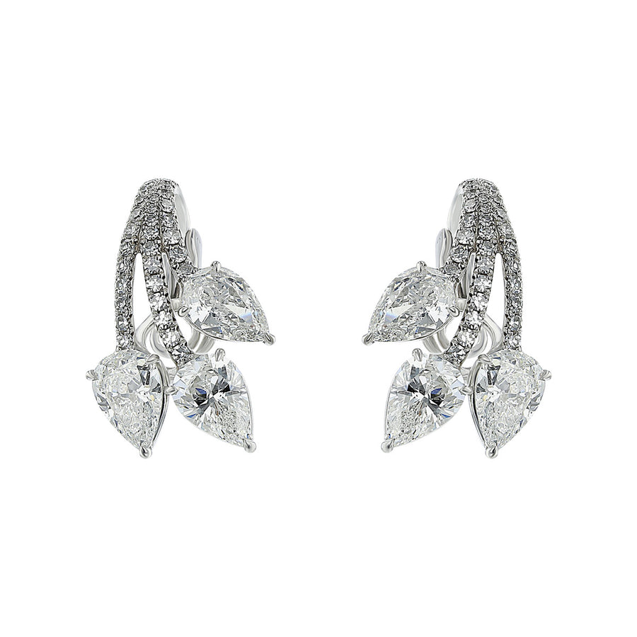 18K White Gold Brilliant Diamond Earrings