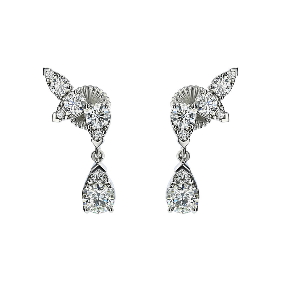 Aerial Diamond Drop Ear Vine Earrings
