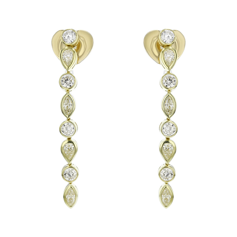18K Yellow Gold Cento Dolce Diamond Drop Earrings