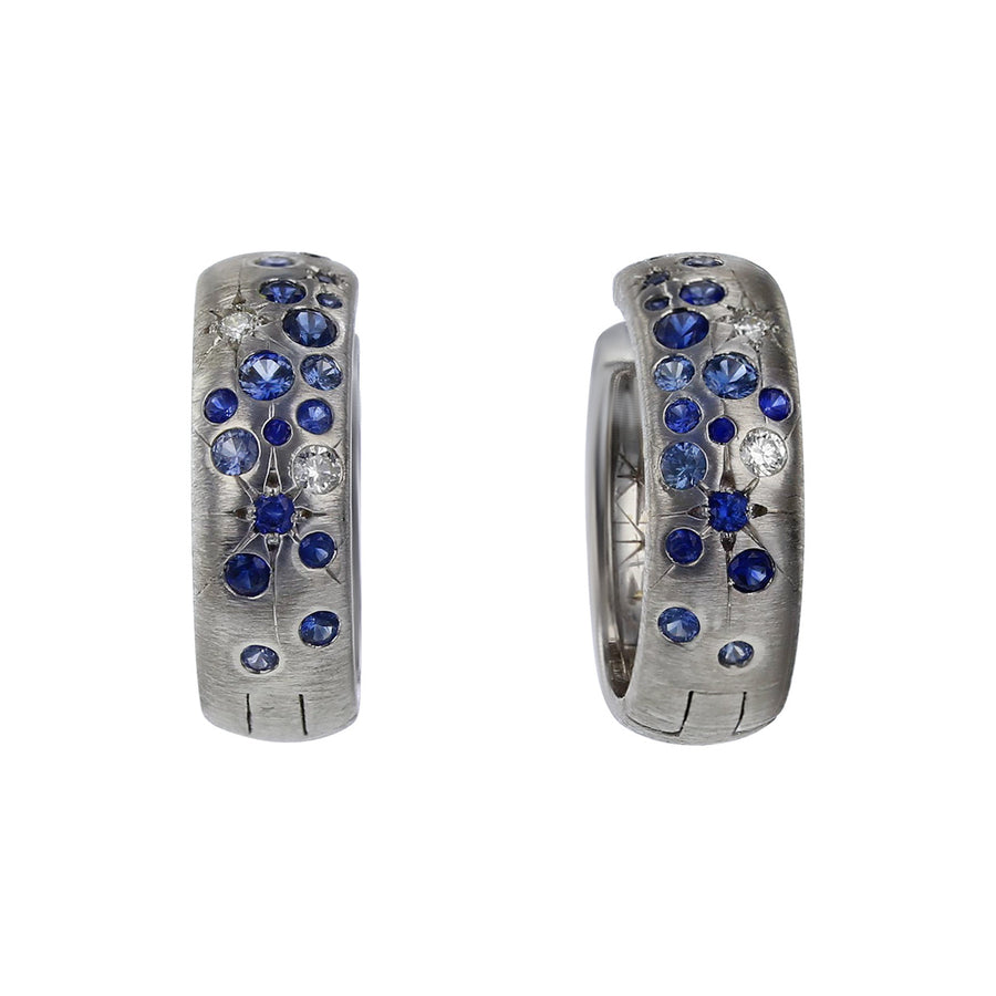 Sapphire Galaxy Huggie Earrings