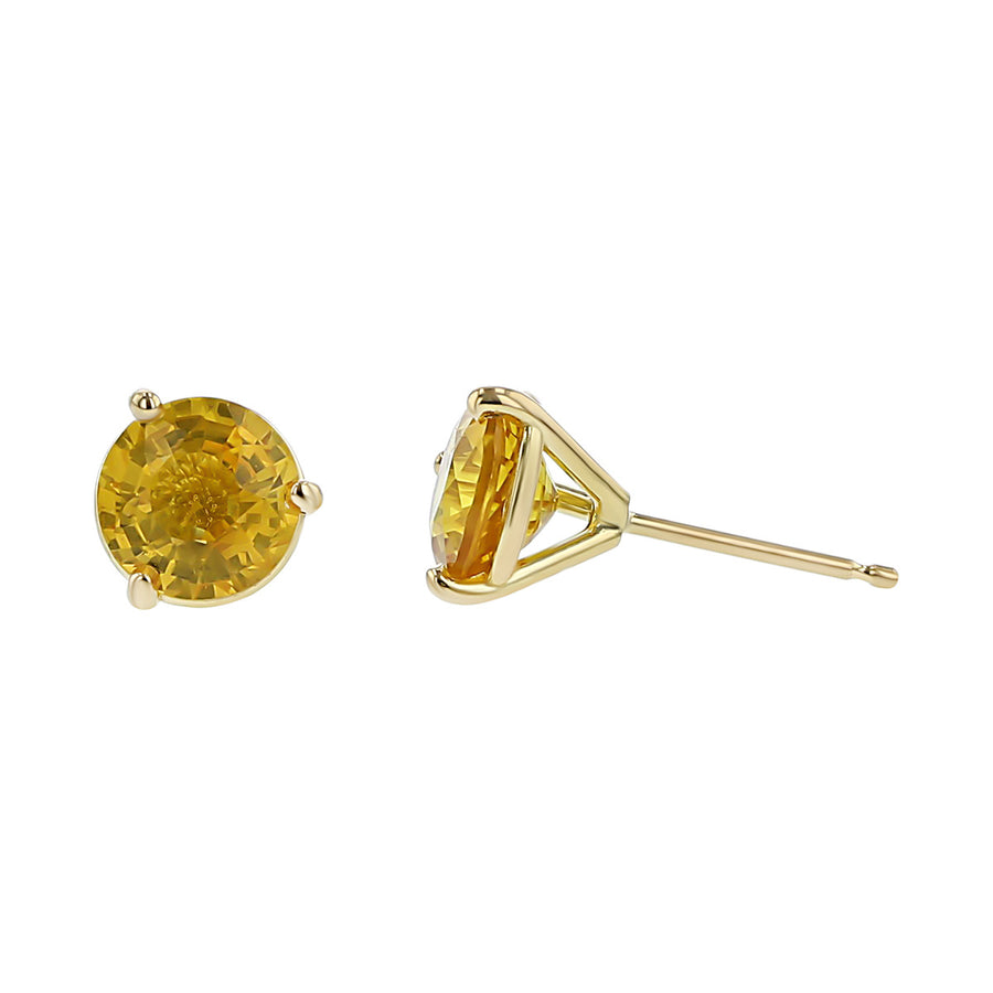18K Yellow Gold Yellow Sapphire Stud Earrings
