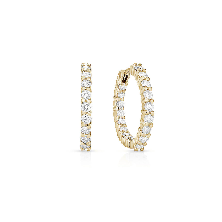 Medium Inside Outside Diamond Hoop Earrings