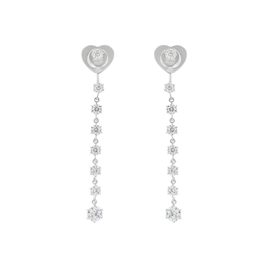 18K White Gold Cento Diamond Drop Earrings